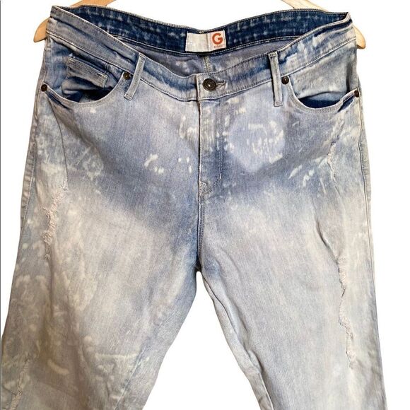 G BY GUESS Acid Washed Straight Leg Jeans Size 32 - Picture 2 of 6
